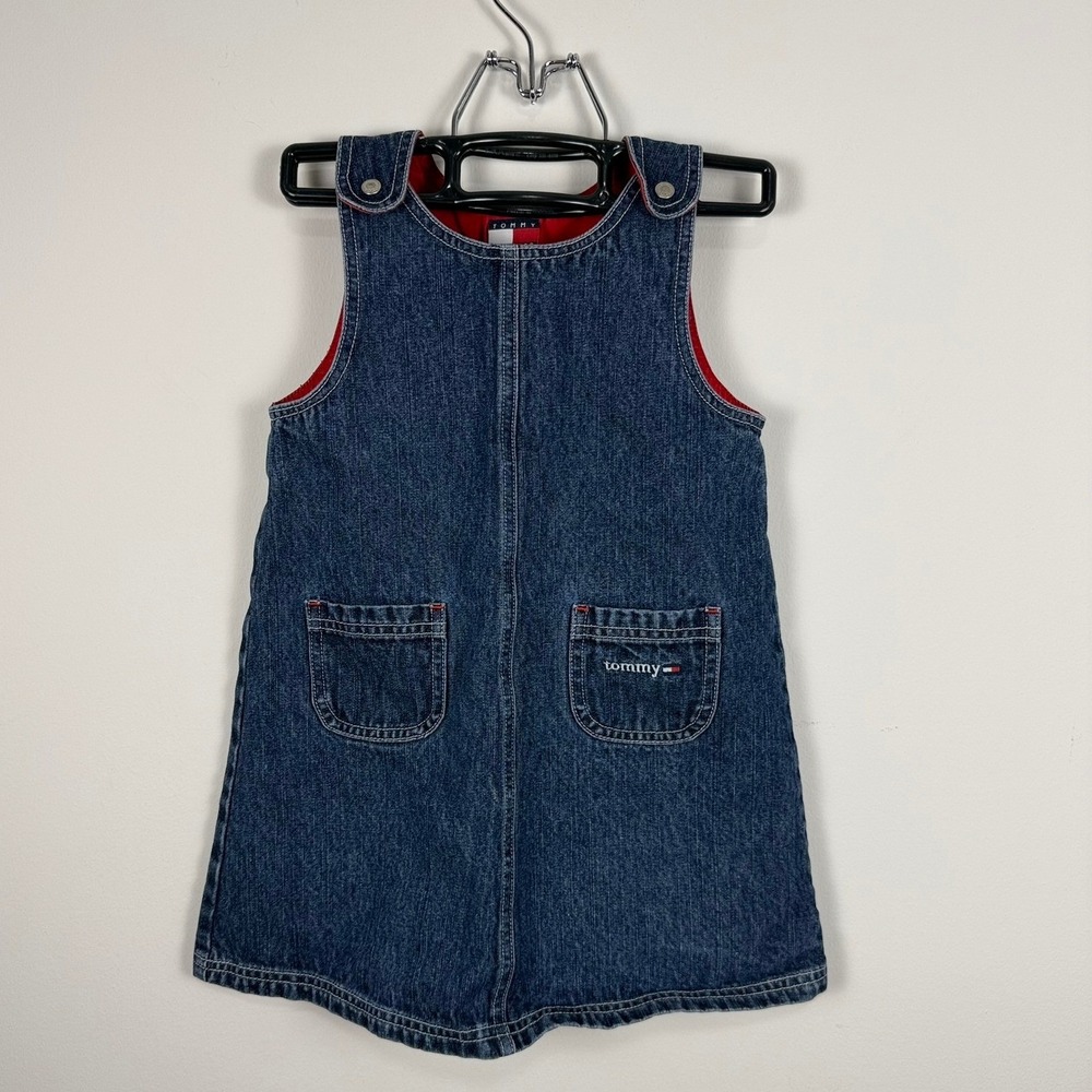 VINTAGE Tommy Hilfiger Vintage Toddler Girls Denim Jumper Dress Blue 3T